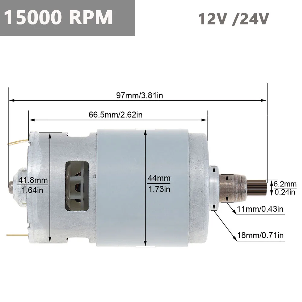 DC Motor, D Shaped Shaft, 12V, 24V,