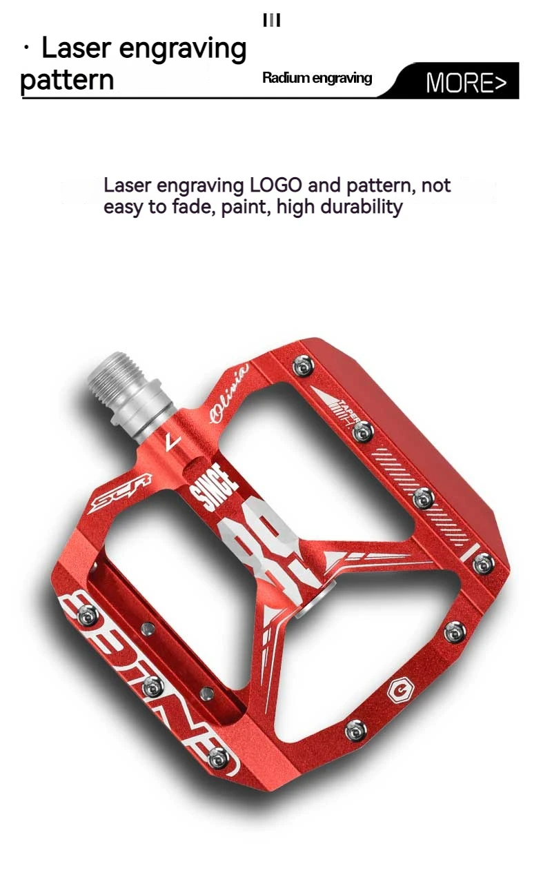ENLEE Ultralight Bicycle Pedal All CNC MTB DH XC Mountain Bike Pedal L7U Material+DU Bearing Aluminum Pedals Bike Accessories