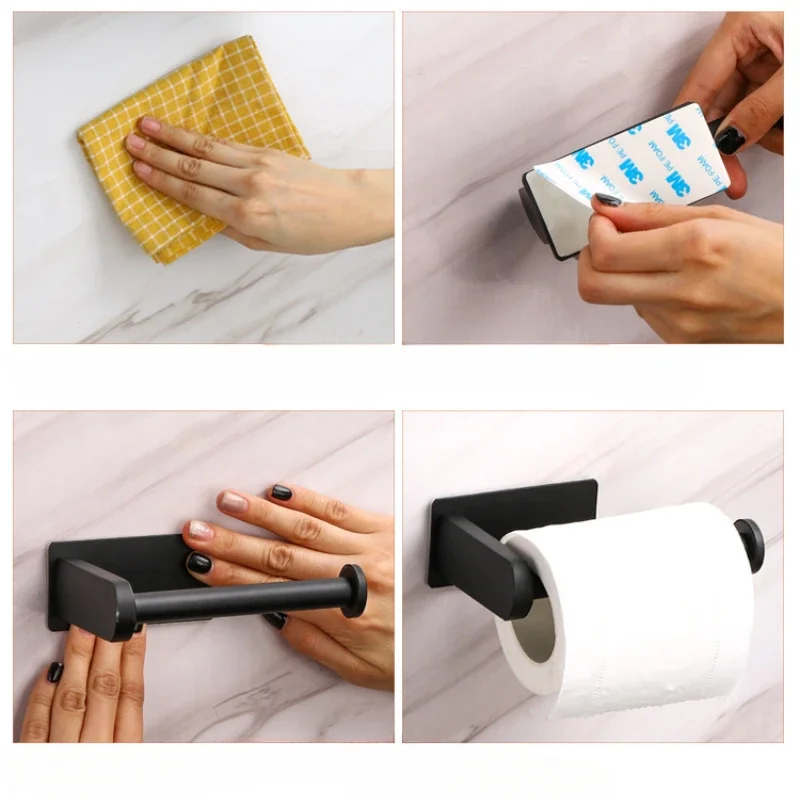 Bathroom stainless steel toilet paper holder, convenient installation of roll paper holder, kitchen tissue holder
