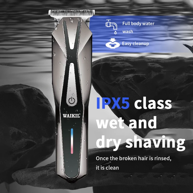 WAIKIL Professional men's hair clipper professional machine clipper USB rechargeable electric scissors Cordless hair trimmer 4