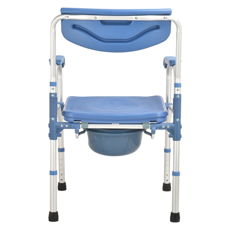 Custom Height Adjustable adults Commode Chair for disabled With bedpan 3