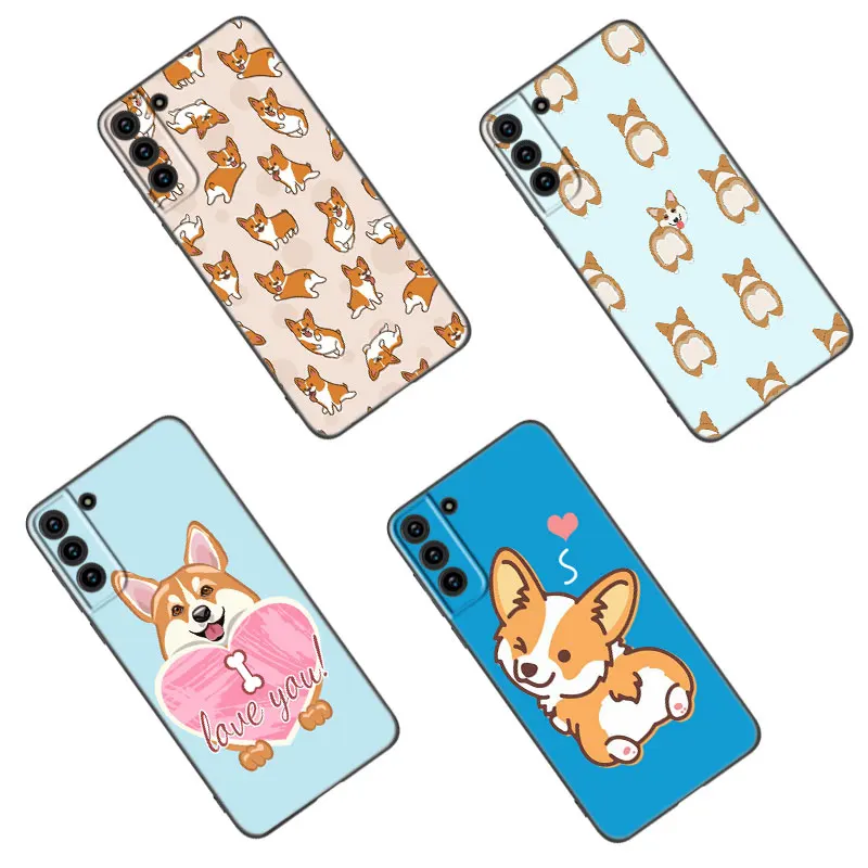 Cute Animal Corgi Butt Phone Case Per Samsung Galaxy S23 S22 S21 S20 Ultra Fe S10E S10 Lite S9 S8 Plus S7 S6 Edge Cover Nera
