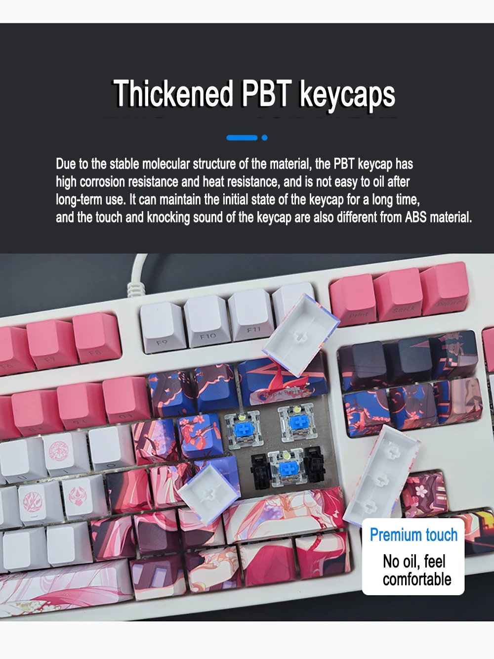 Subbed, Cereja Perfil, Keycap para Honkai Impact