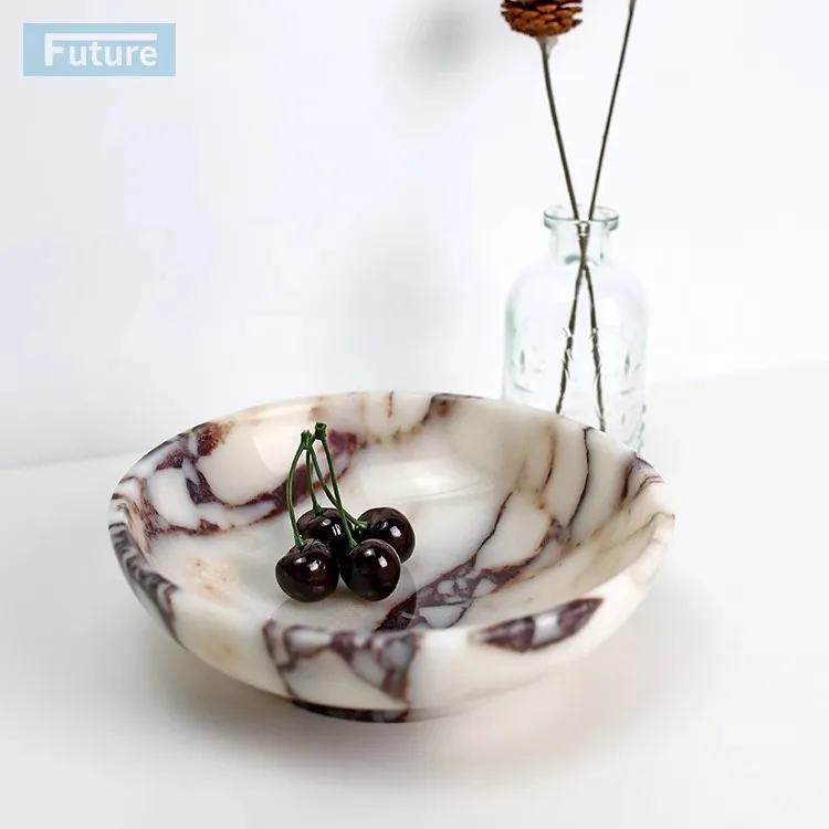 Light Luxury And Retro Natural Marble Home Living Room Groggery Fruit Snack Storage Bowl Jewelry And Jewelry A Mini Ornament 2