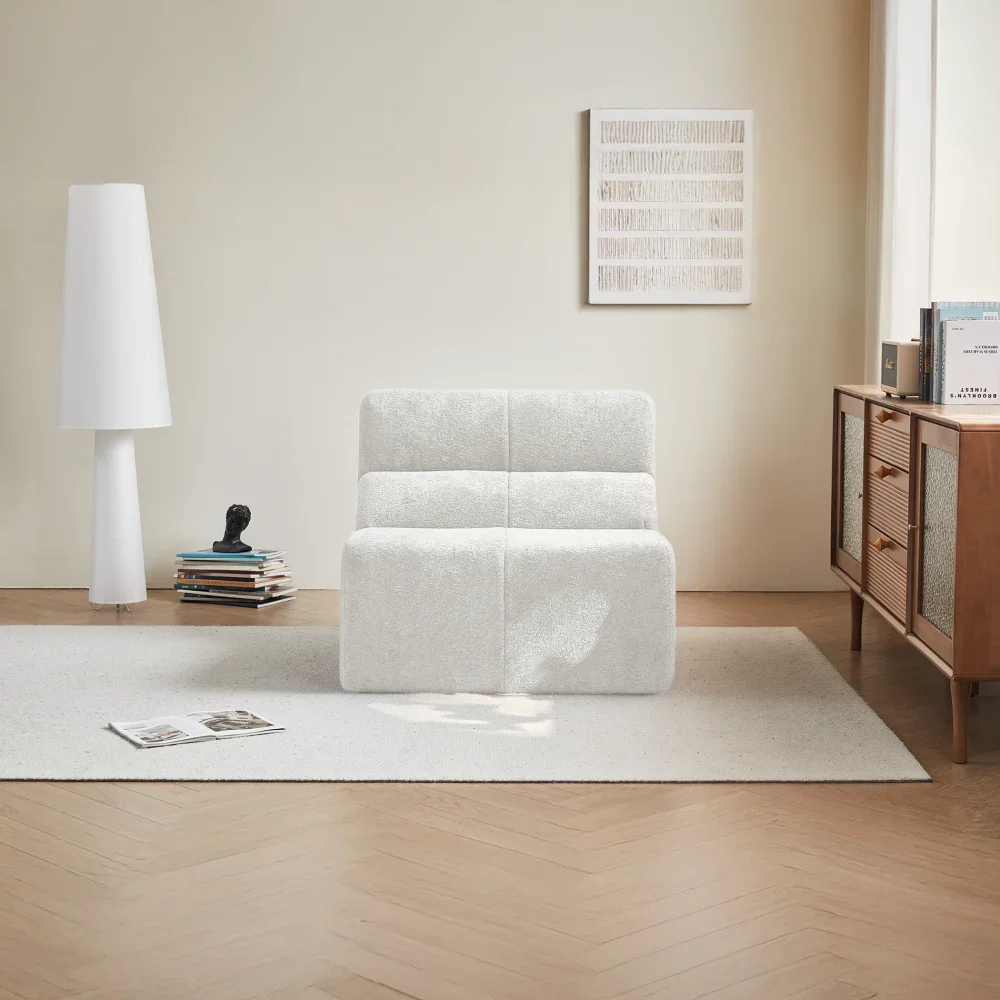 Luxuriöser Einzelsofastuhl aus weichem Regentropfen-Samt mit ergonomischem Design für Wohnzimmer, Büros und kleine Wohnungen – Detail 5