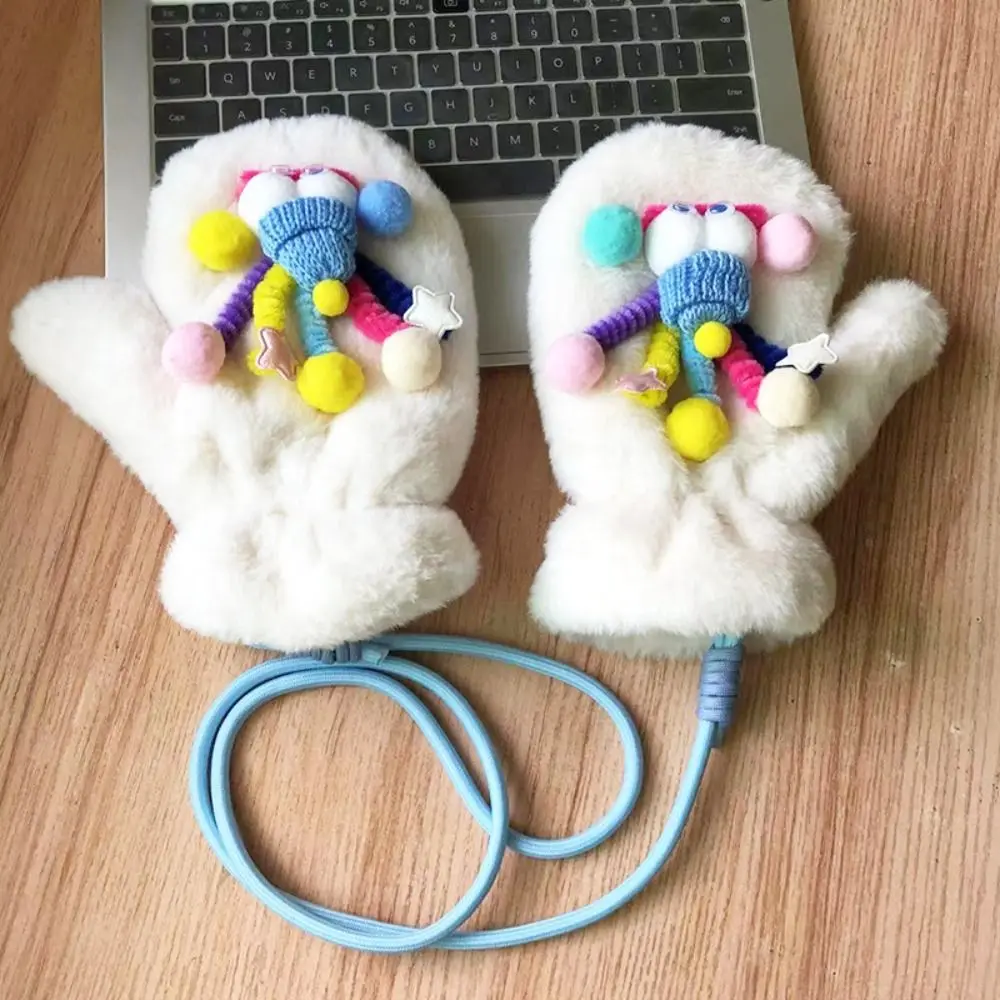 

1 пара, женские зимние теплые перчатки с ремешком