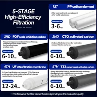 BROVA ห้องครัวกรองน้ําอัพเกรด 5 ขั้นตอน Ultrafilteration เครื่องกรองน้ําในครัวเรือนโดยตรงเครื่องกรองน้ําดื่ม TapWater กรอง 6