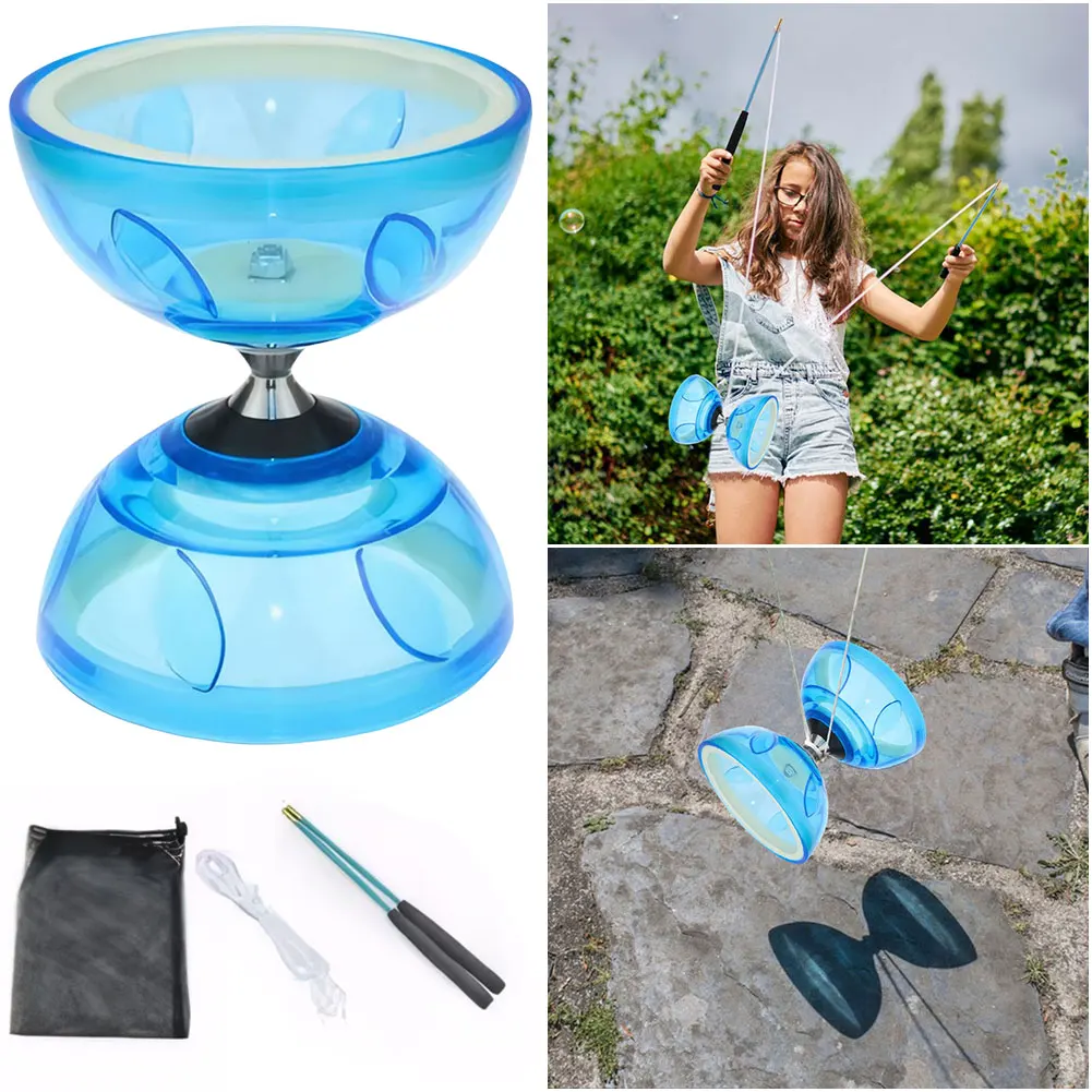 Diabolo Yoyo with Play Stick String and Net Bag Triple Bearing Diabolo Portable Diabolo for All Ages and Acrobatic Performances