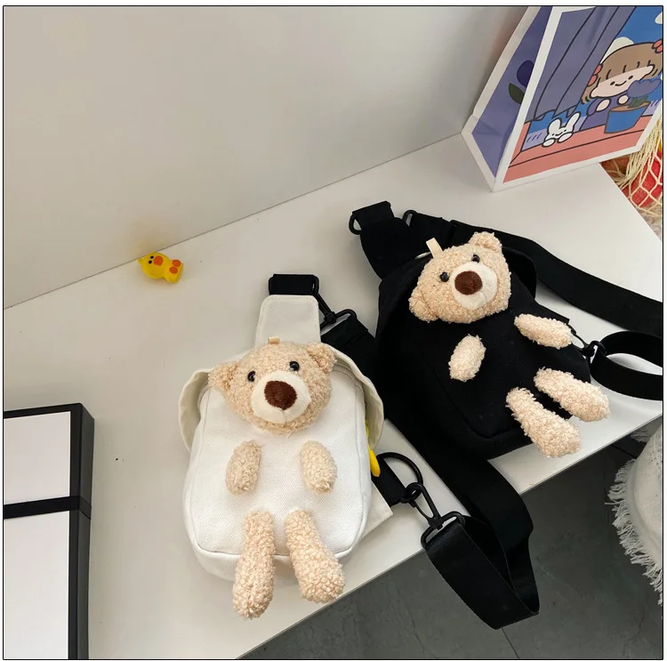 

Cute Cartoon Bear Baby Outdoor Travel Backpacks Children Boy And Girl Chest Crossbody Bags Detachable and adjustable Schoolbag
