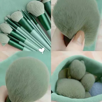 13 PCS Makeup Brushes Set Eye Shadow Foundation Women Cosmetic Brush Eyeshadow Blush Beauty Soft Make Up Tools Bag 5