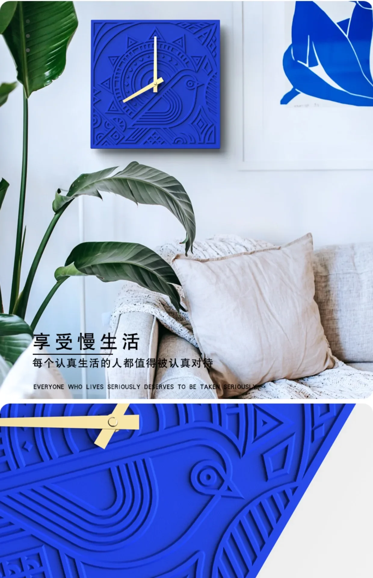 Description Picture 6 of itemCement Classic Creative Wall Clock Living Room Universal Wall Hanging, No Drilling Decoration Simple And Silent Office