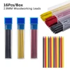 16pcs/Box Black Yellow Red 2.8mm Woodworking Automatic Pencil Replaceable Lead Mechanical Pencil Marking Architectural Accessory 1