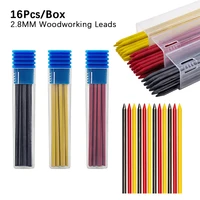 16pcs/Box Black Yellow Red 2.8mm Woodworking Automatic Pencil Replaceable Lead Mechanical Pencil Marking Architectural Accessory 1