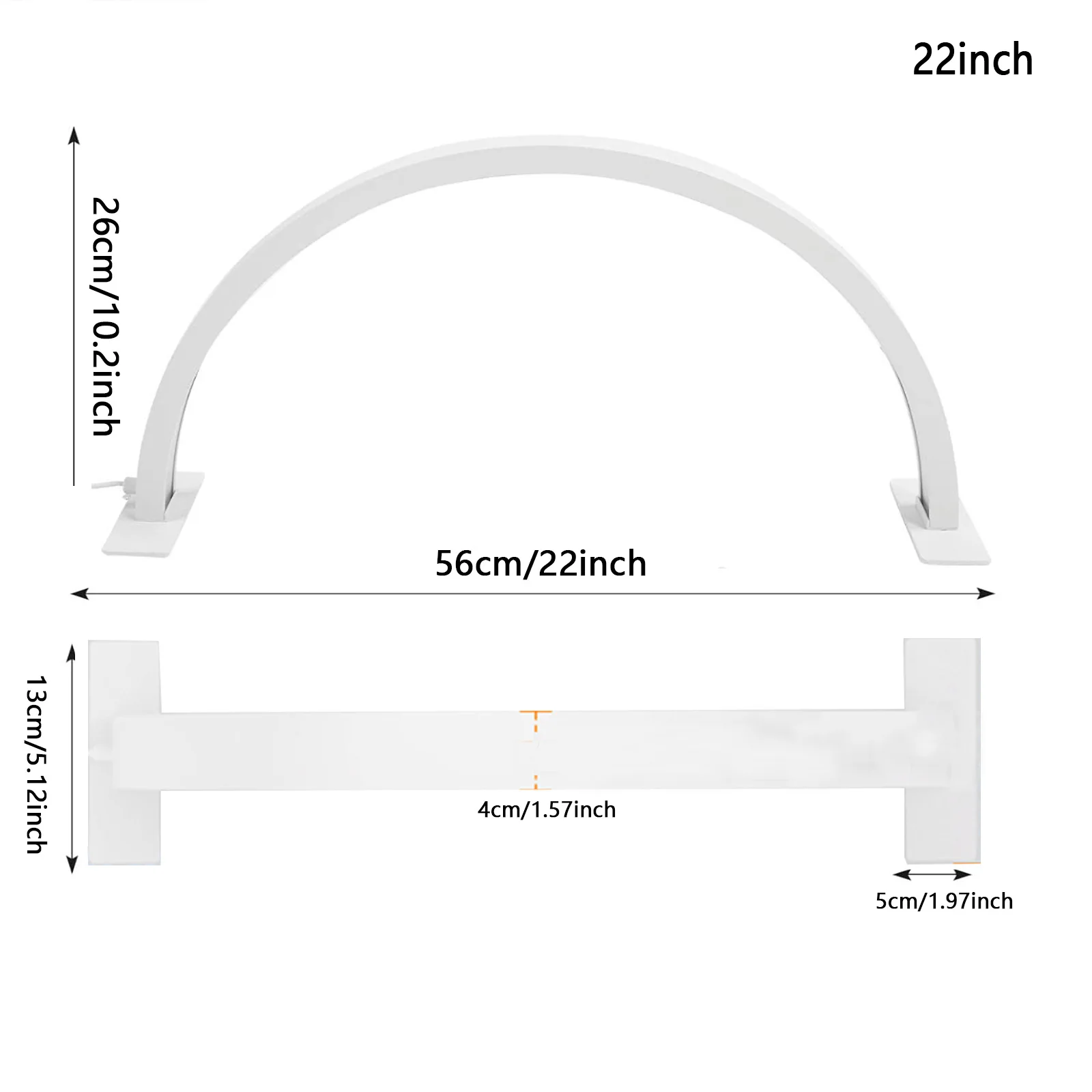 22-inch desk lamp, half-moon LED nail light, nail technology light, three colors of light, adjustable brightness 6