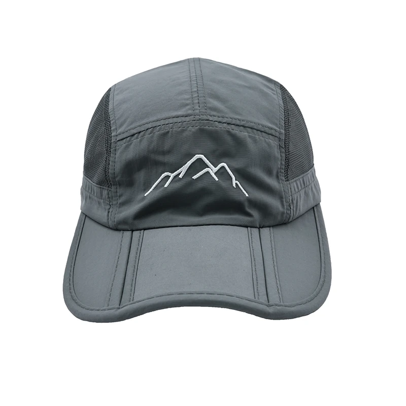Mountain Embroidery Stripe Foldable Trucker Cap Men Sun Protection Summer Adjustable Men Baseball Cap Dad Hat 6