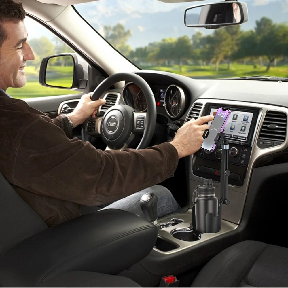 Universal Cup Phone Holder for Car Adjustable Long Neck Car Cup Holder Phone Mount for Cell Phones