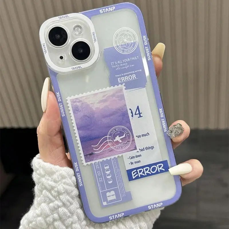 Doodle Angry Cat Shockproof Transparent Square Phone Case