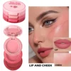 Natural Matte Face Blusher Velvety Smooth Lip Cream Cheek Blush Rouge Waterproof Makeup Makeup Blush 2