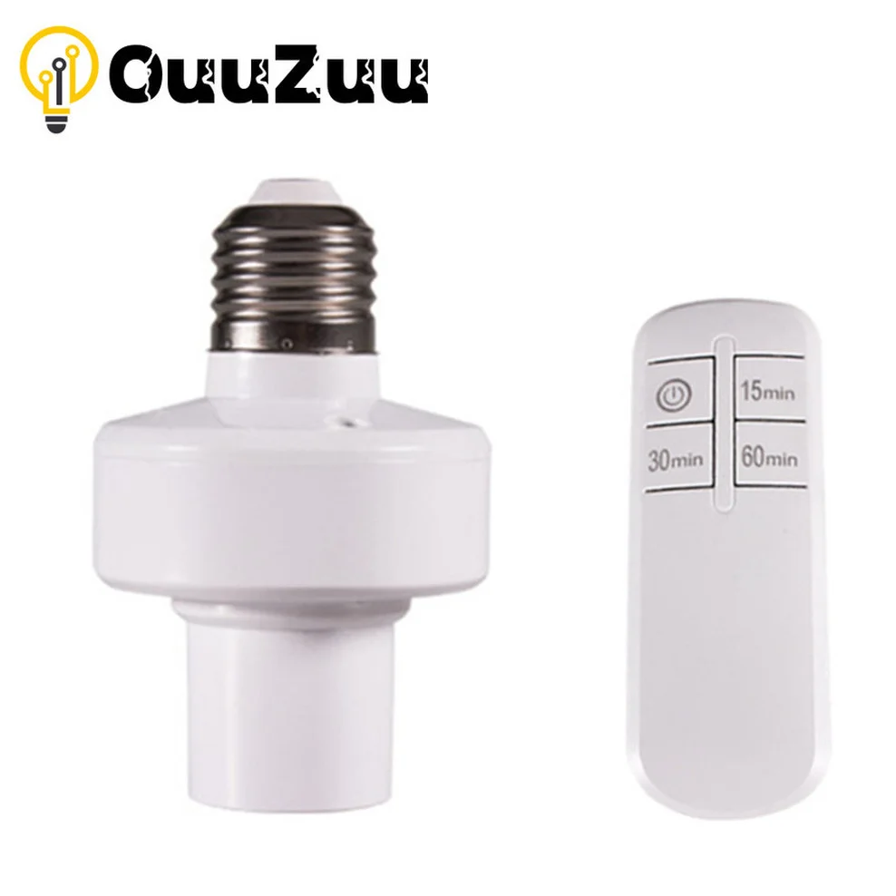 E27 lamp holder wireless remote control with 60min 30min 15min E27 110V / 220V power switch socket remote timing switch lights