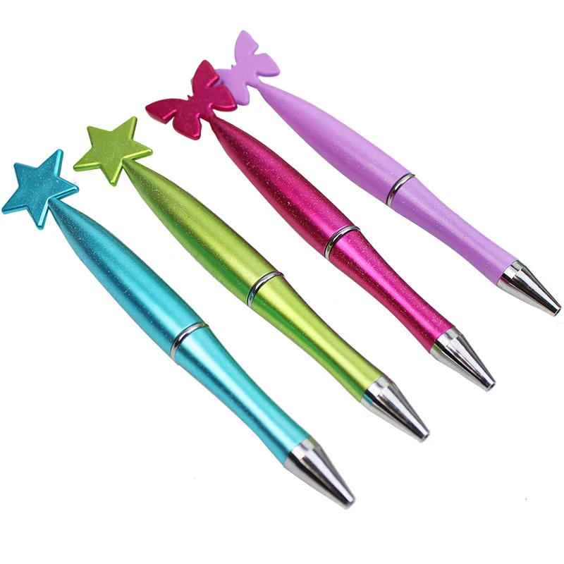 

8Pcs Butterfly Ballpoint Sign Pen Rotary Ball Point Pens Office School Supplies Children Student Prize