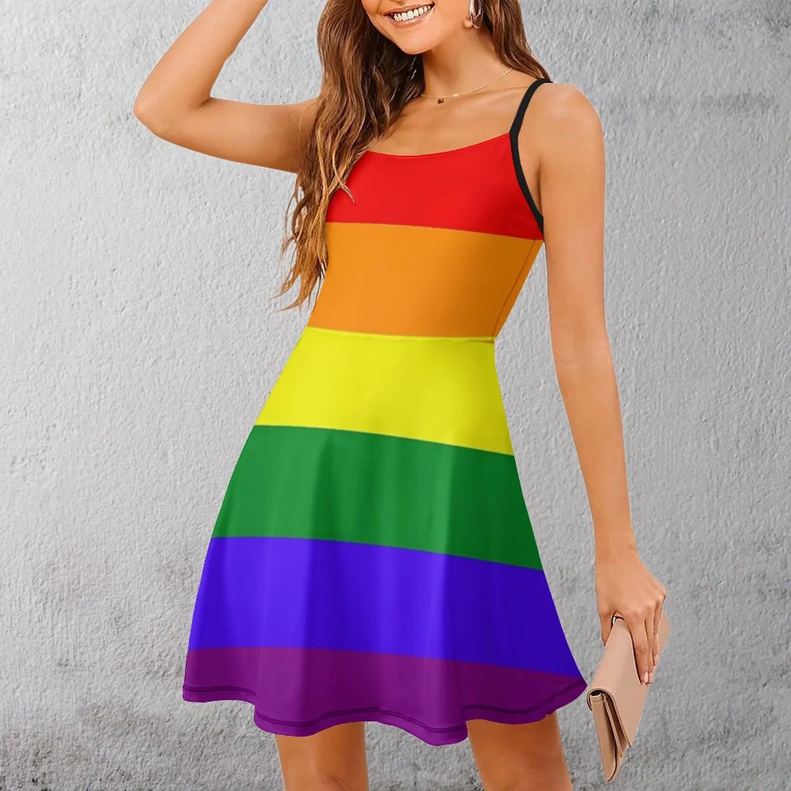 Экзотические женские платья, Радужный Флаг лгбта, женское платье на бретельках, милые забавные коктейли, Новинка