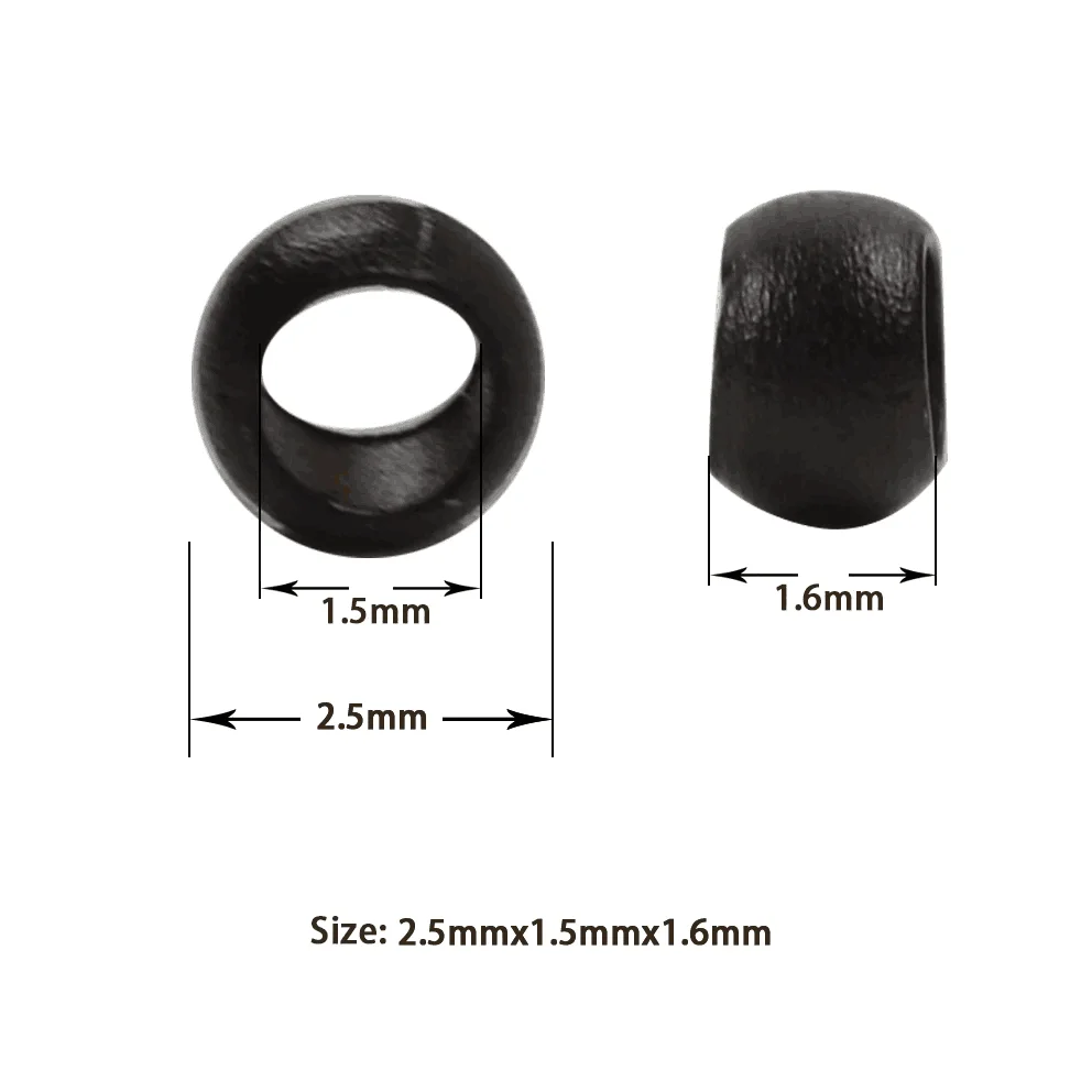 200/500개 2.5*1.5*1.6mm 마이크로칩 헤어 익스텐션 마이크로 링 링크 비즈 구리 나노 링 (인모 가발 연장용)