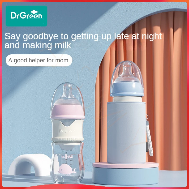 Dr.Green Smart Thermostat Newborn Baby Bottle PPSU 150+240 Combination set Sealed isolation Fast milk filling Removable/Washable 2