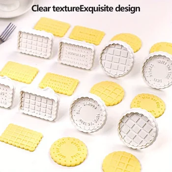 1set 3D Cookie Molds ABS Press Cutters Sandwich Cookie Stamps Embossing Cupcake Bases Baking Utensils Cookie Cutters