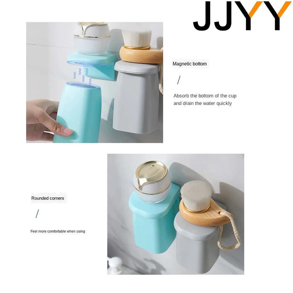 2 Stück Magnetische Zahnbürstenhalter - Edelstahl Mundspülbecher 400ml Ohne Bohren