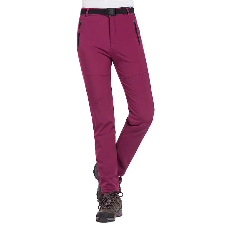 Hiking Pants Fleece Pants LNGXO Fleece Women's Pants Winter Warm Waterproof Outdoor Soft Shell Pants Camping Trekking Skiing Mountaineering Rain Trousers