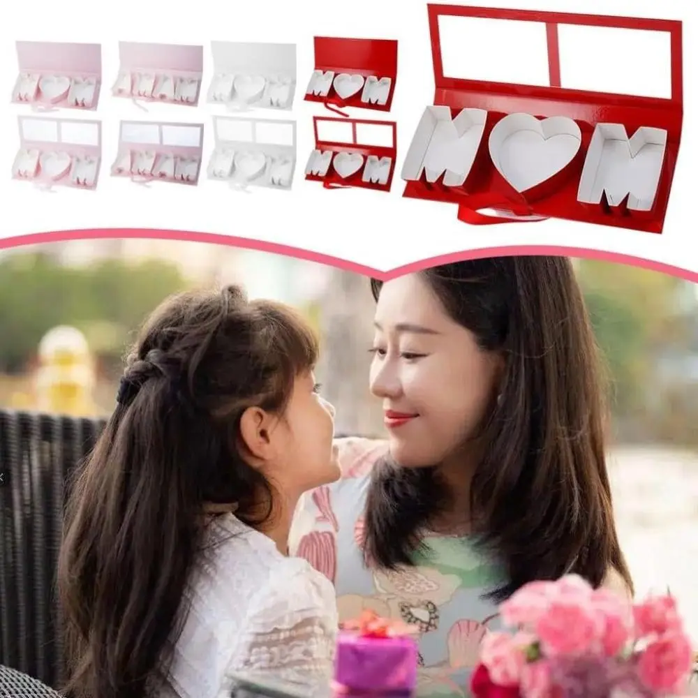 

Заполняемая пустая Подарочная коробка для цветов, картонная подарочная коробка в форме букв для мам, бумажная цветочная упаковка, Цветочная коробка на День Матери