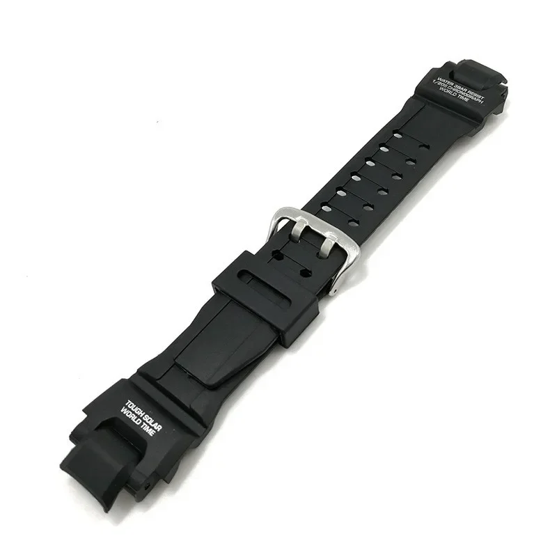 Men's Black Waterproof Sport Silicone Resin Watch Band