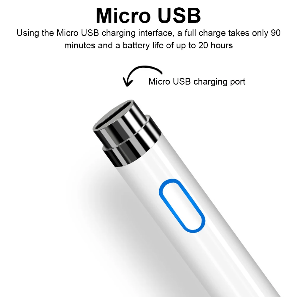 Active Rechargeable Stylus Pen Capacitive Stylus Tablet Pen for Android for iOS Touchscreens/Phones 2