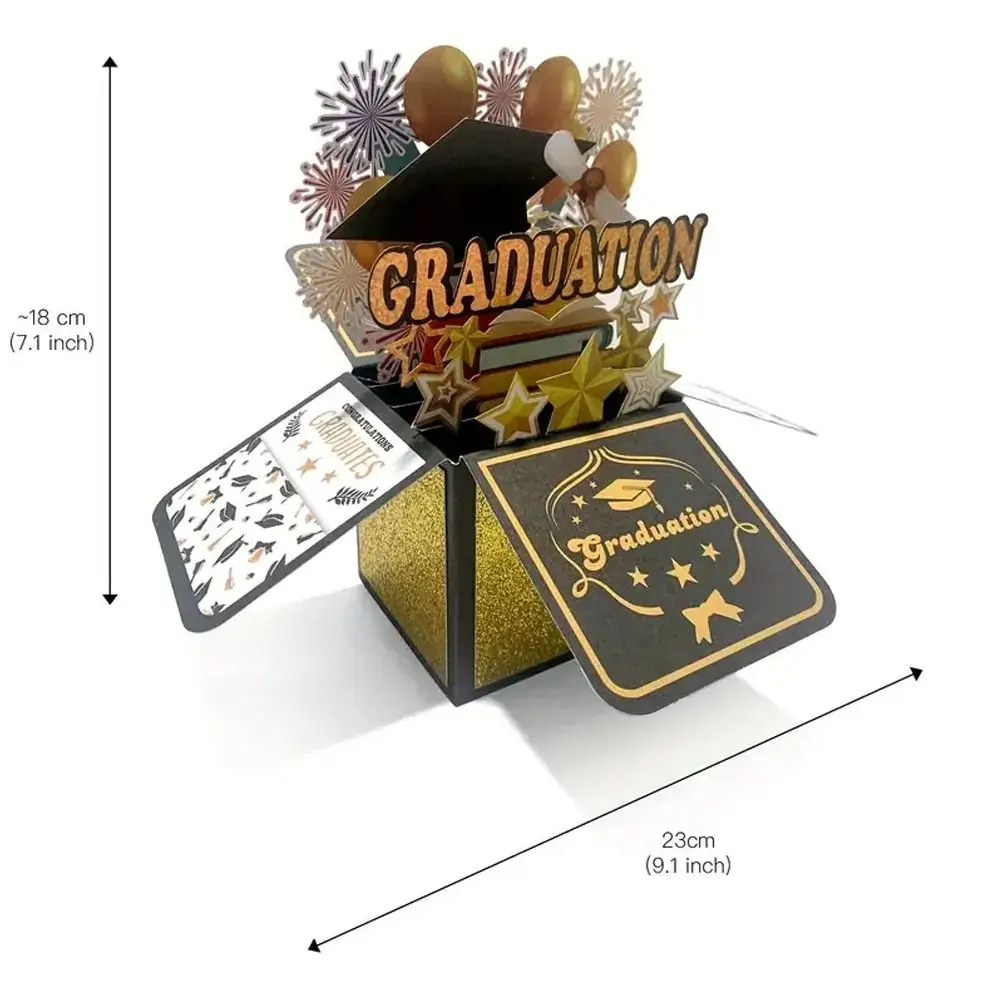 Paper 3D Pop Up Graduation Greeting Card Handmade Wishing Congrats Grad Card Unique Funny Graduation Gift Party Decoration