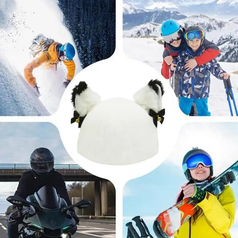 Ski Helmet Cover Bells Cat Ears Helmet Wrap half Accessories Elastic Washable Protections Covers for Adult and Kid