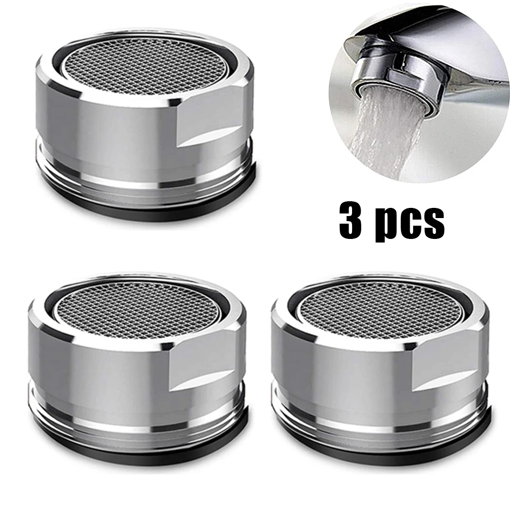 Description Picture 3 of itemSplash Guard Faucet Aerator 3 Pieces Accessories Bathroom Faucet Detachable Mixed Nozzle M24 Stainless Steel Mesh