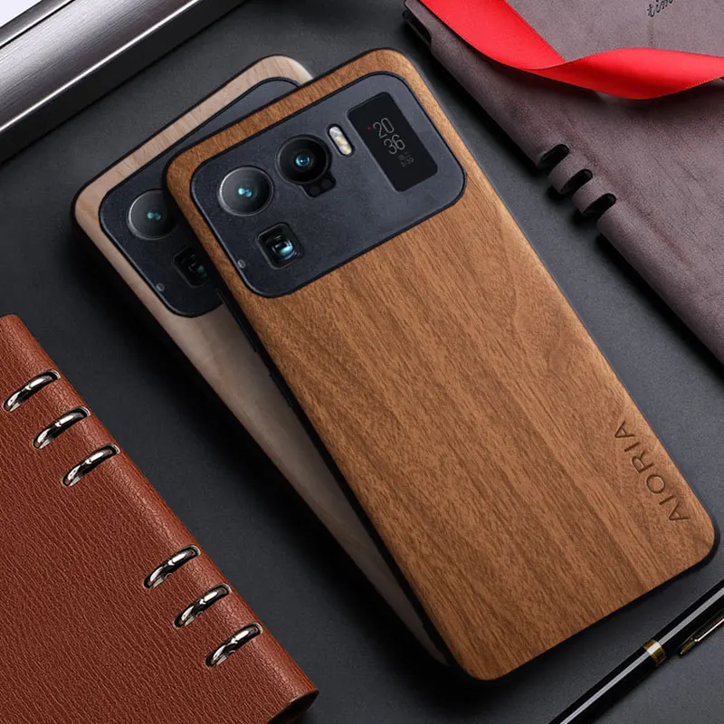 Premium Bamboo Wood Pattern Leather Back Cover for Xiaomi Mi 11 Lite - Stylish and Durable Protection Case