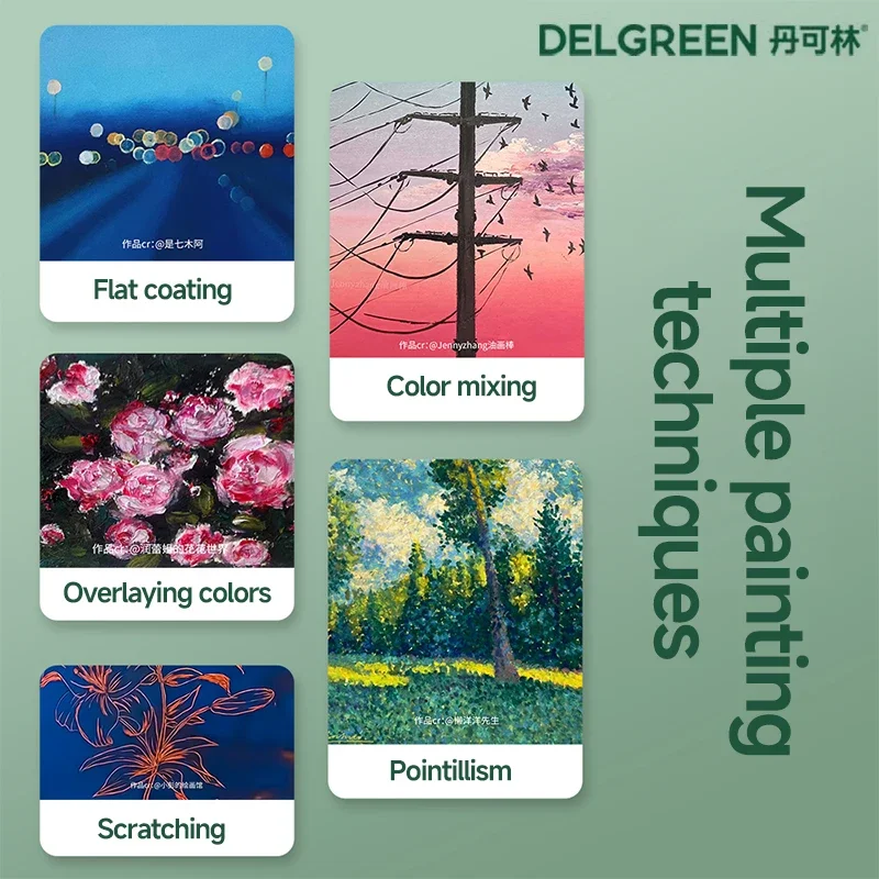 Delgreen 24/36/48/72 set Soft Oil Pastel/Crayon for Painting/Overlay/Scratching Painting Graffiti Crayon Artist Students Drawing 4