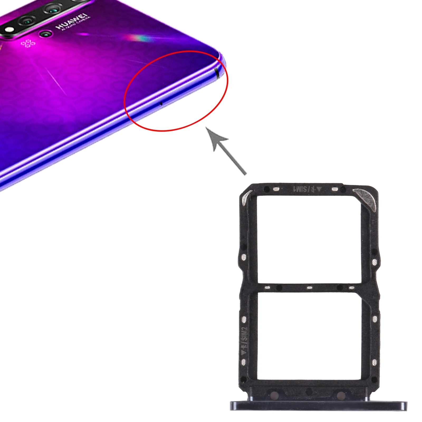 Per Huawei Nova 5T Telefono Dual Sim Card Vassoio Adattatore Parte Di Ricambio