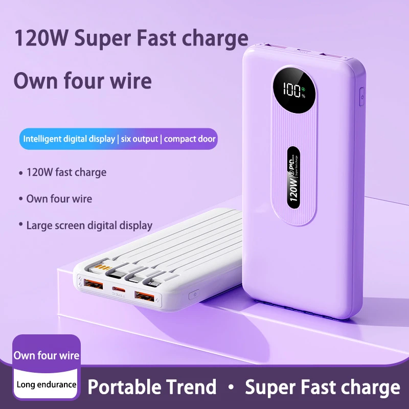 200000mAh High Capacity Power Bank 120W Super Fast Charging Mobile Power External Battery For iPhone Samsung Huawei New 2025 3