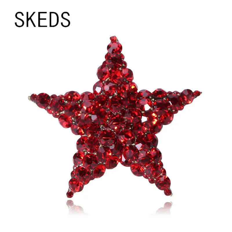 

SKEDS Fashion Star Luxury Crystasl Brooch Pin Badges Rhinestone Elegant Women Men Trendy Corsage Jewelry Bcukle Metal Coat Pins