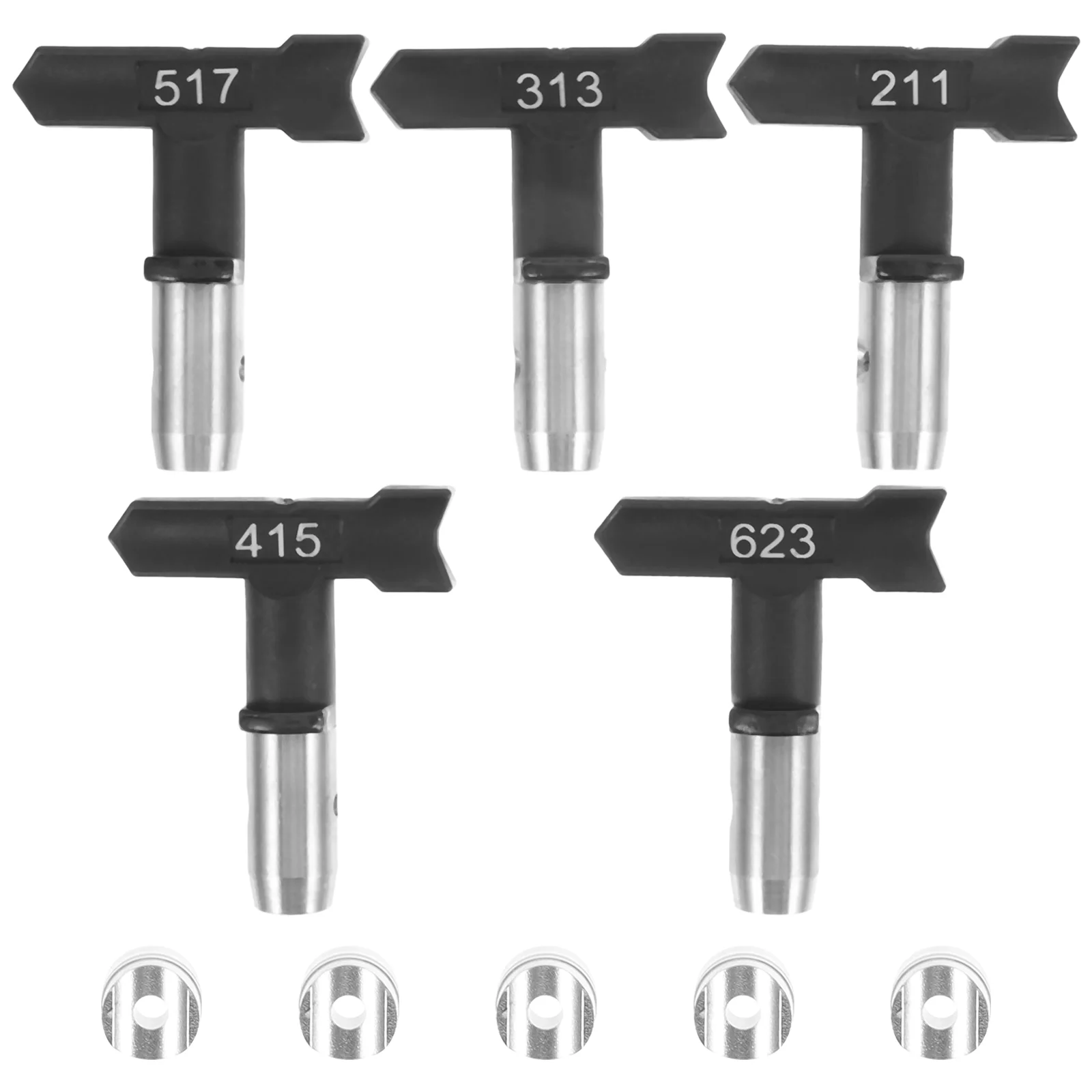 

5pcs Spray Nozzle Spray Replacement Tips Airless Paint Sprayer Nozzle Tips Sprayer Attachment (211/313/415/517/623)
