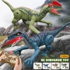 Remote Control Dinosaur Toys RC Electric Walking Jurassic Dinosaur Simulation Velociraptor Toy With LED Light Roaring for Kids 2