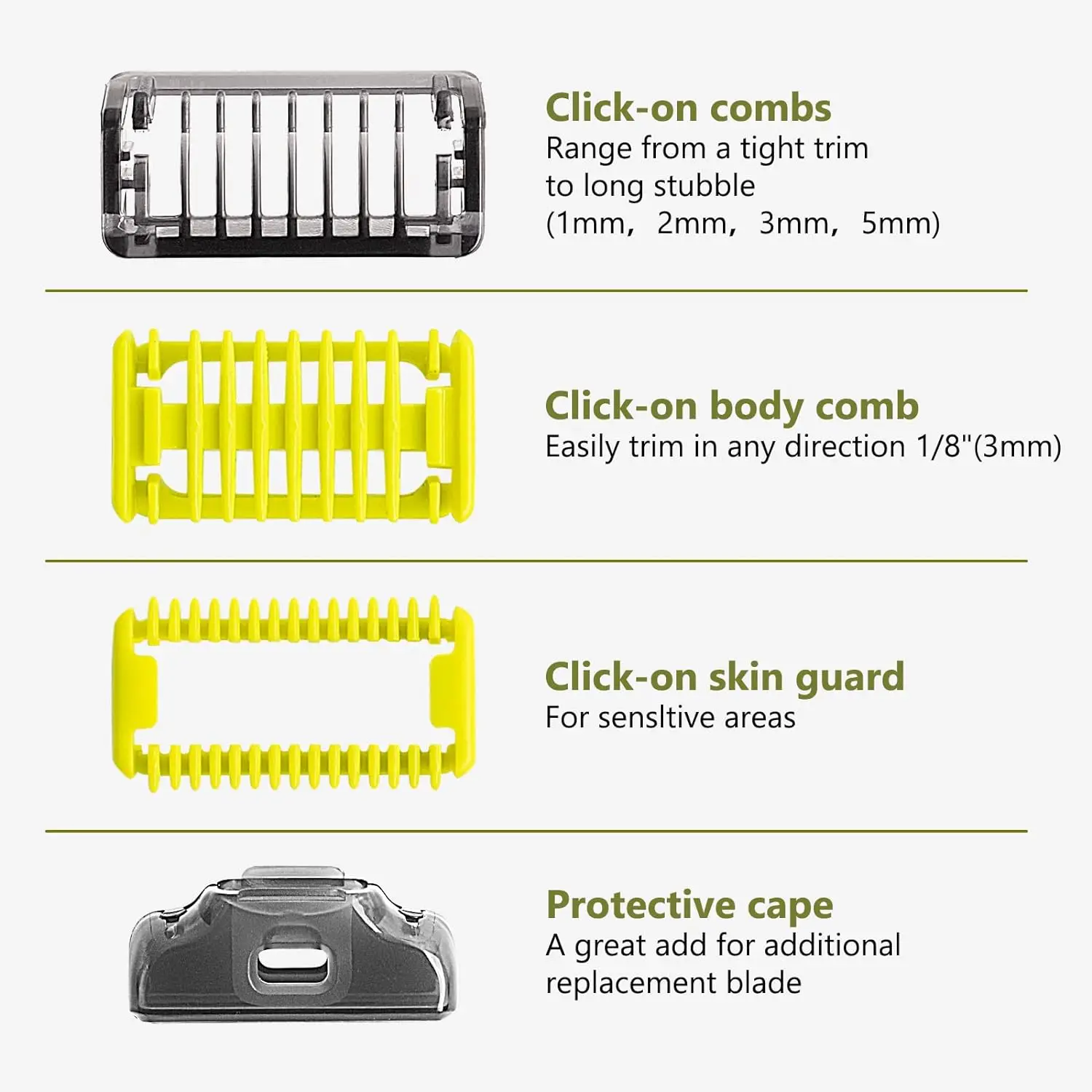 Фото Направляющая гребень YUKU для Philips One Blade QP2520 QP2530 QP2620 QP2630 QP6510 QP6520, машинка для стрижки волос на лице, триммер для бороды, бритва №2