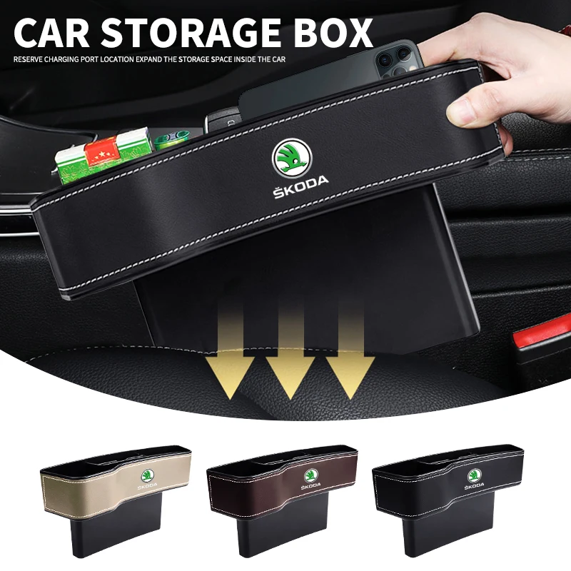 Seggiolino Auto Gap Pocket Sedili Universali Slot Box Car Storage Box Per Skoda Fabia 1 2 Octavia A7 Rs Superb Rapid Yeti Karoq Vision