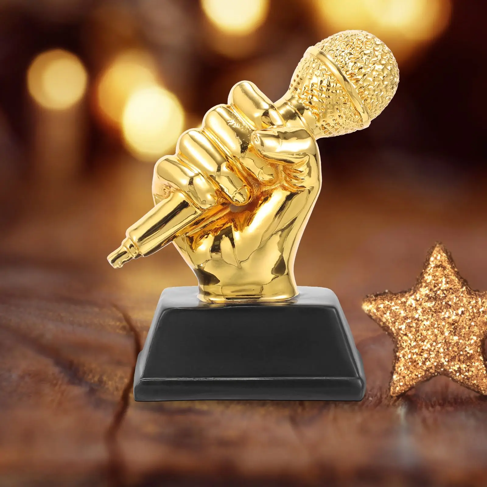 Trophy Microphone Award Singing Party Music Favors Awards Decor Trophies Gold Home Speech Accessory Children Karaoke Small Dance plastic trophy toys