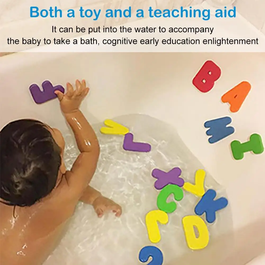 36pcs Baby Bath Toys Removable Foam Letters Numbers Shower Toys Toddler Alphabet Letters Toys Gift for Kids Educational Bathroom 4