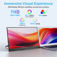 Amoudo 15.6 Inch Portable Monitor 1920x1080P  Extend Display IPS LCD Panel Penhole Stand VESA USBC Mini HDMI Mobile Display 2
