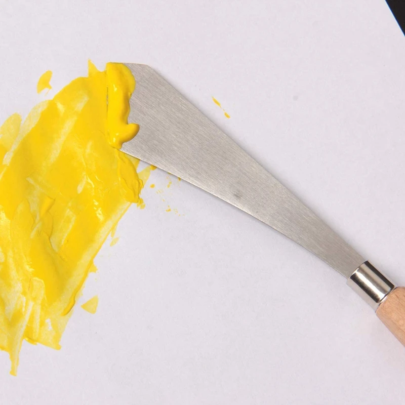 페인팅 나이프 뒤집개 팔레트, 나무 손잡이 및 금속 블레이드, 미술 및 페인트용 페인팅 액세서리, 2 개