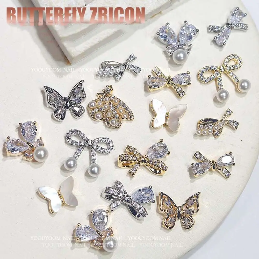 

Аксессуары для маникюра в виде бабочки, бант, украшения для ногтей, искусственные 3D украшения для ногтей